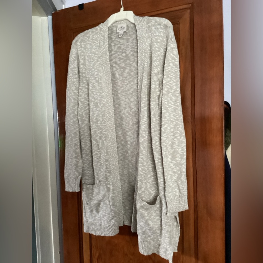 Cozy Open-Front Women's Cream & White Cardigan Sweater